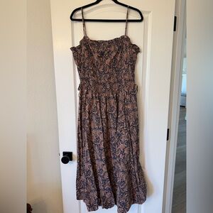 Madewell Paisley Smocked Bubble Hem Dress